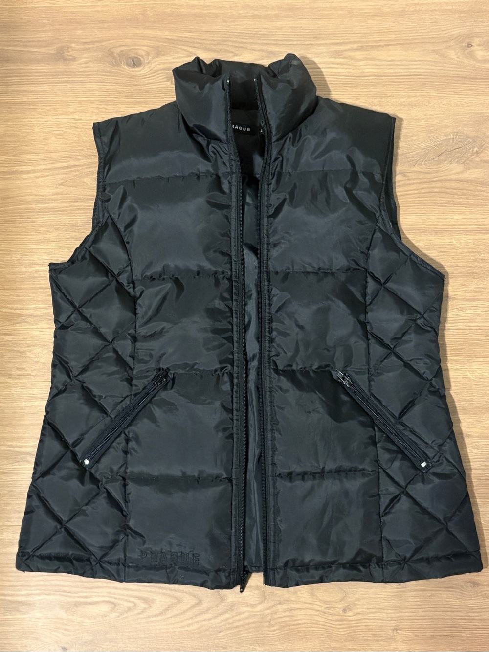 Prague Black Quilted Puffer Vest - Women's Jacket